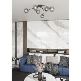 Plafon szklany kule Vibra VI 97cm grafit lustrzany / czarny Emibig