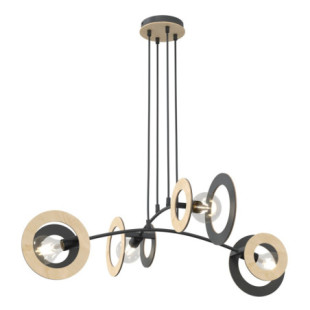 Lampa wisząca Skiva IV Emibig | Loft, Sklejka, Czarny