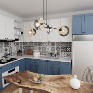 Lampa wisząca Skiva IV Emibig | Loft, Sklejka, Czarny