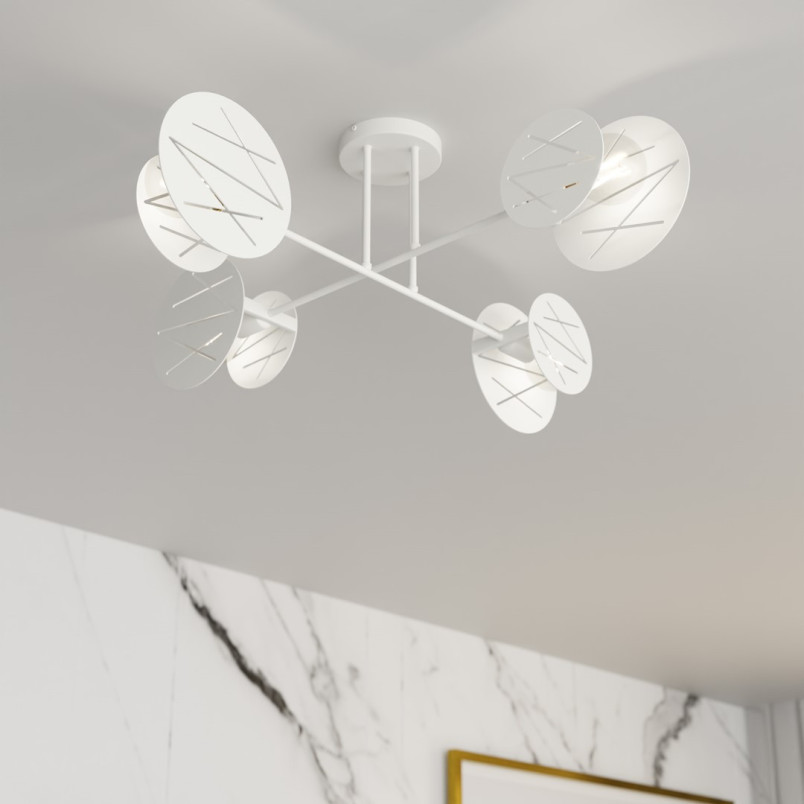 Lampa Sufitowa Frick IV - Metalowa, Biała | Emibig