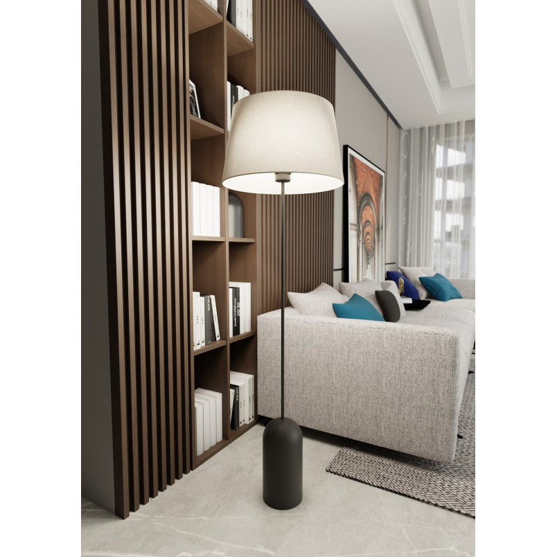 Lampa podłogowa Pearl | Beżowo-czarna, 150cm | Emibig