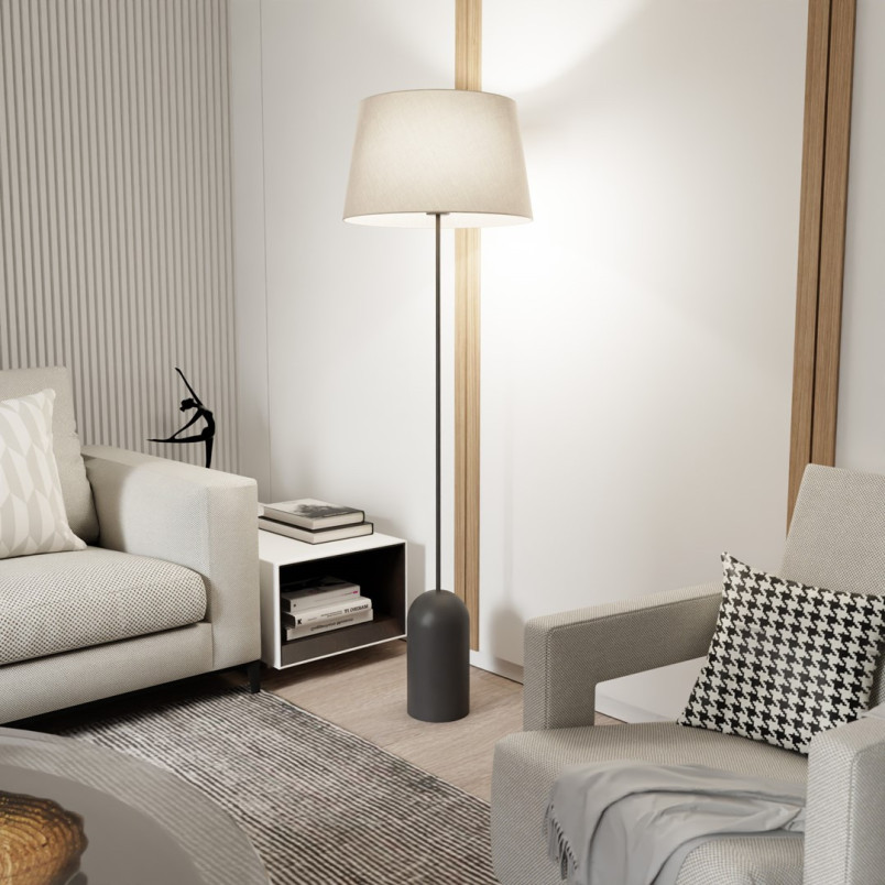 Lampa podłogowa Pearl | Beżowo-czarna, 150cm | Emibig