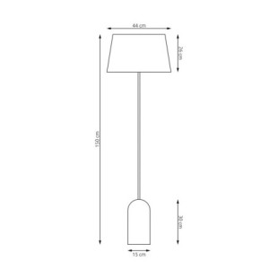 Lampa podłogowa Pearl Emibig | Szaro-czarna, 150cm - Kup Teraz!