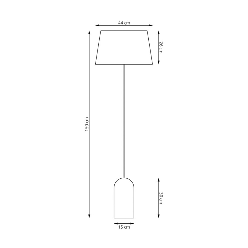 Lampa podłogowa Pearl Emibig | Szaro-czarna, 150cm - Kup Teraz!