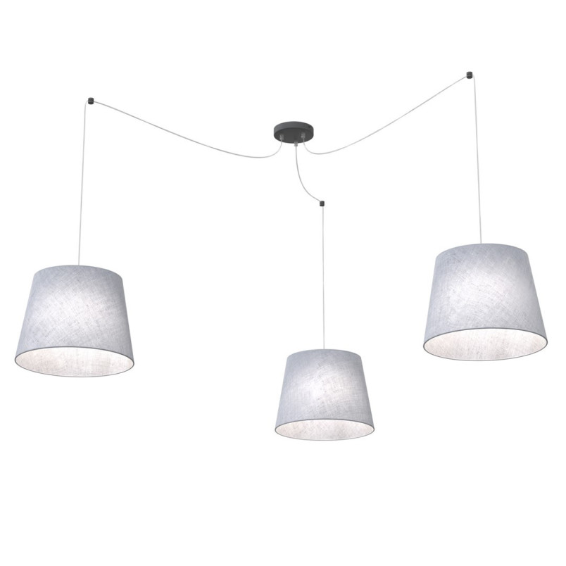 Lampa wisząca Ascot - Emibig, szara, 3 abażury - Kup teraz!