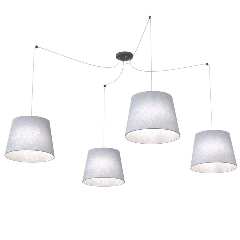 Lampa wisząca pająk Ascot szara Emibig - Stylowe oświetlenie