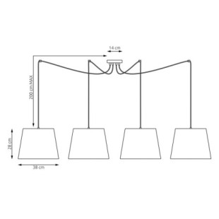 Lampa wisząca pająk Ascot szara Emibig - Stylowe oświetlenie