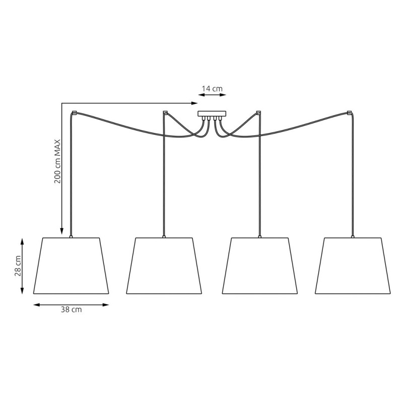 Lampa wisząca Ascot - szara/beżowa Emibig | Salon, kuchnia