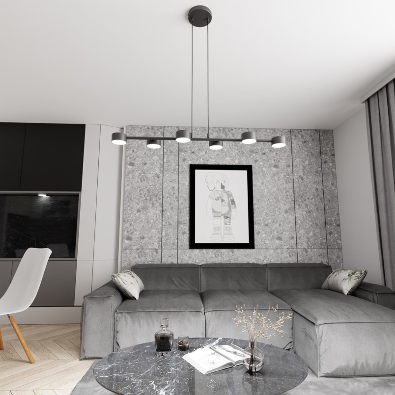 Lampa wisząca Megara VI czarna Emibig | Nowoczesne oświetlenie