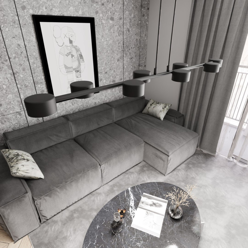 Lampa wisząca czarna Megara VI 115cm - Emibig | Salon, Jadalnia