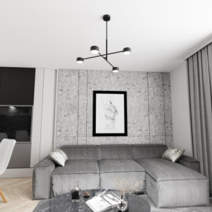 Lampa sufitowa Natsu IV Emibig | 4 punkty, czarna | Sklep z lampami