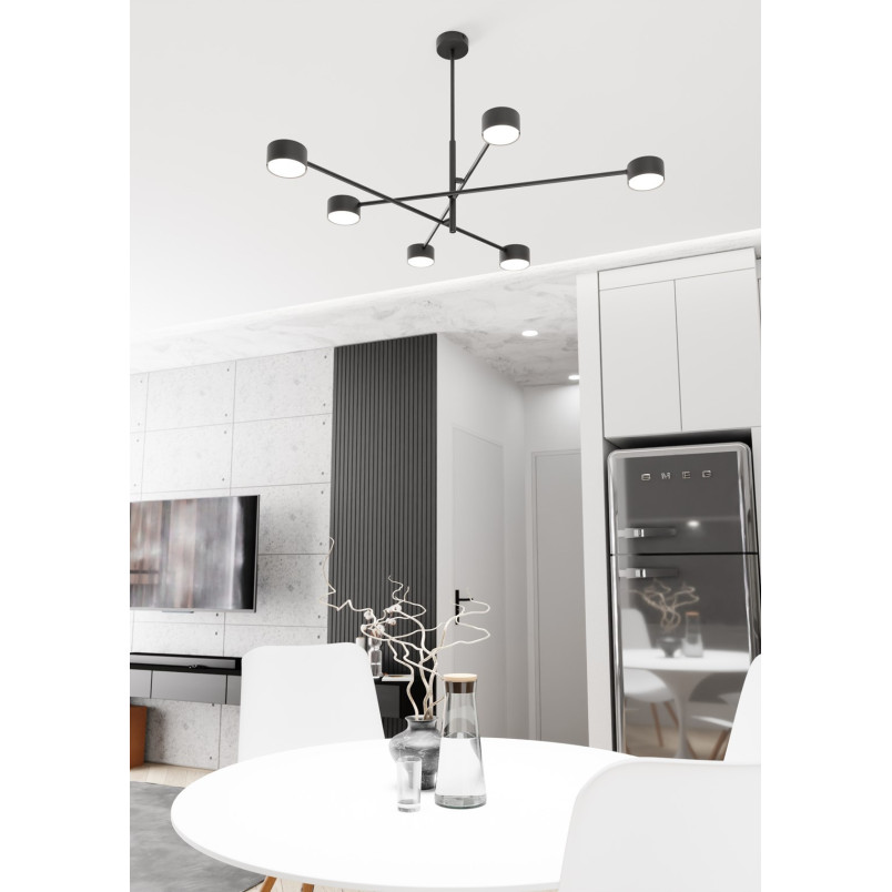 Lampa sufitowa Natsu VI - Emibig, 6 punktów, czarna - Kup online!