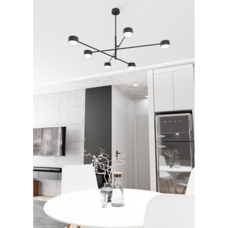 Lampa sufitowa Natsu VI - Emibig, 6 punktów, czarna - Kup online!