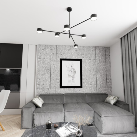 Lampa sufitowa Natsu VI - Emibig, 6 punktów, czarna - Kup online!