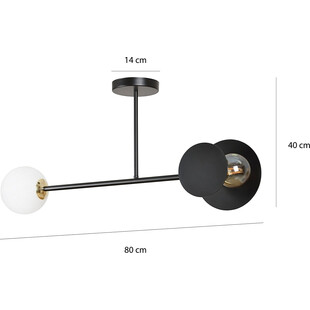 Lampa sufitowa szklana Minerva 80 czarny/biały marki Emibig