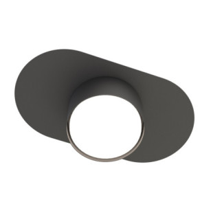 Plafon owalny Stilo 20cm czarny Emibig | Nowoczesne oświetlenie