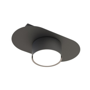 Plafon owalny Stilo 20cm czarny Emibig | Nowoczesne oświetlenie