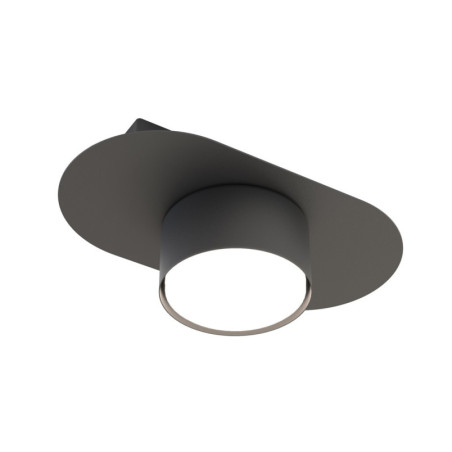 Plafon owalny Stilo 20cm czarny Emibig | Nowoczesne oświetlenie