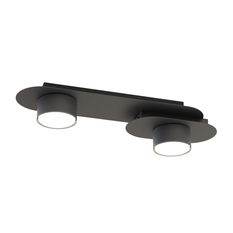 Plafon owalny Stilo II 44cm czarny Emibig | Nowoczesne oświetlenie