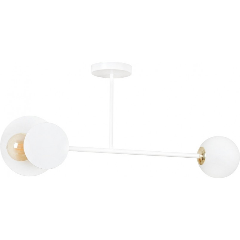 Lampa Sufitowa Szklana Minerva II 80cm Biała | Emibig