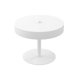 Lampa stołowa z płaskim kloszem Nemo 20cm H16cm biała Emibig