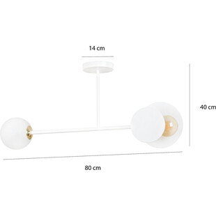 Lampa sufitowa szklana Minerva 80 biała marki Emibig