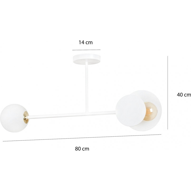 Lampa Sufitowa Szklana Minerva II 80cm Biała | Emibig
