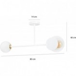 Lampa Sufitowa Szklana Minerva II 80cm Biała | Emibig