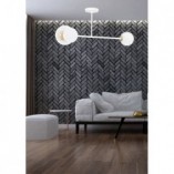 Lampa Sufitowa Szklana Minerva II 80cm Biała | Emibig