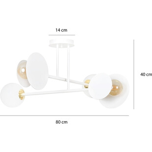 Lampa sufitowa szklana Minerva IV 80 biała marki Emibig