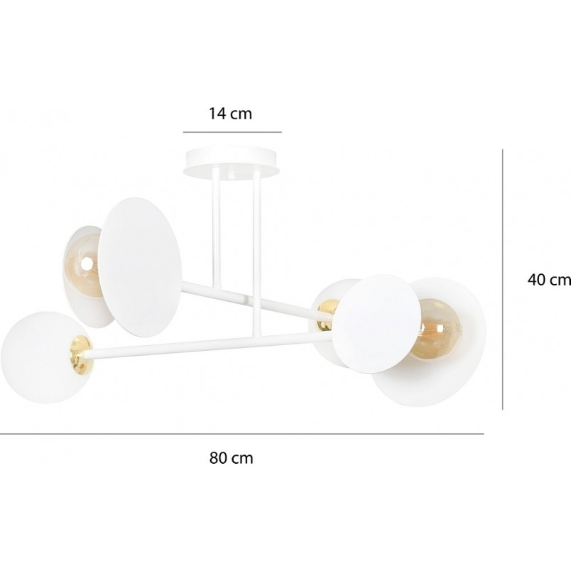 Lampa Sufitowa Szkło Minerva IV 80cm Biała Emibig | Sklep Lamp