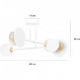 Lampa Sufitowa Szkło Minerva IV 80cm Biała Emibig | Sklep Lamp