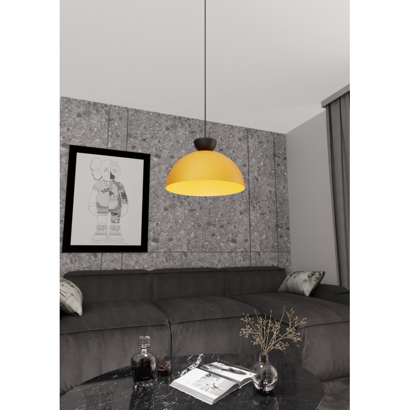 Lampa wisząca Lunaro Emibig | Pomarańczowa, Metalowa, 40cm