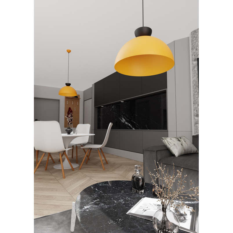 Lampa wisząca Lunaro Emibig | Pomarańczowa, Metalowa, 40cm