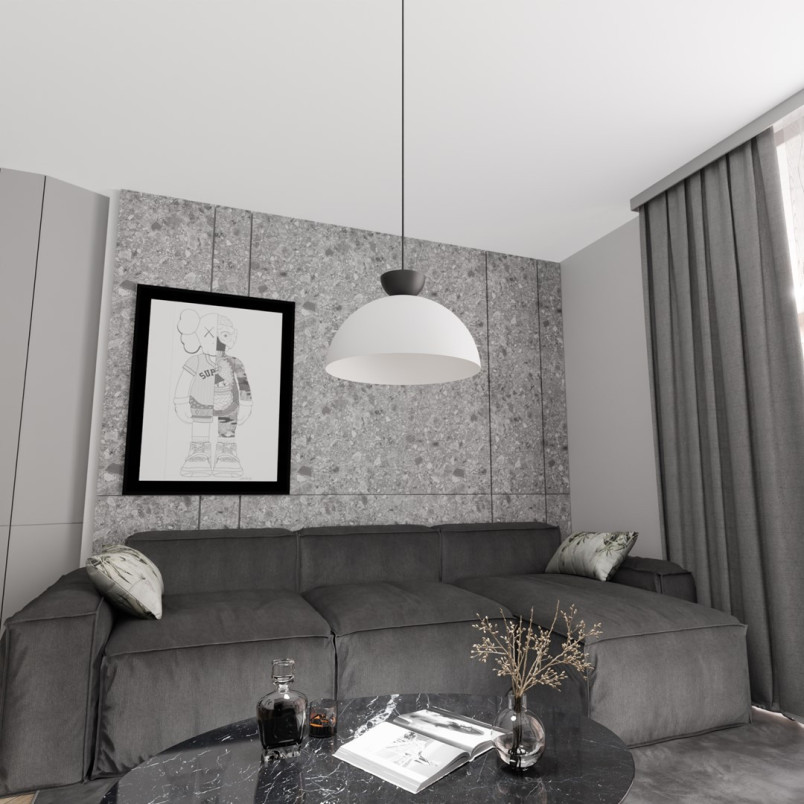 Lampa wisząca Lunaro Emibig | Biały/Czarny | 40cm
