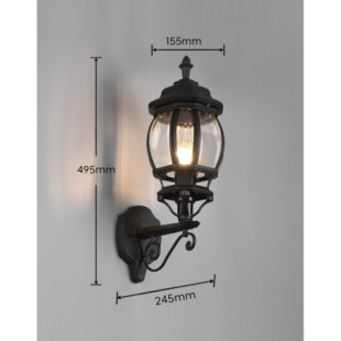 Kinkiet zewnętrzny Elvo Up czarny Trio - Lampa do ogrodu