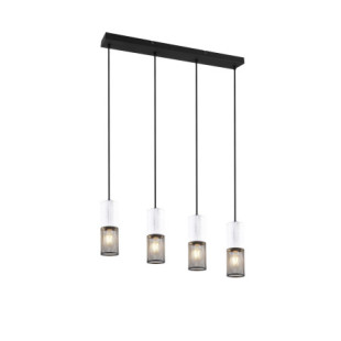 Lampa Wisząca Loft Tosh IV | Trio - Czarno-Biała, 65cm