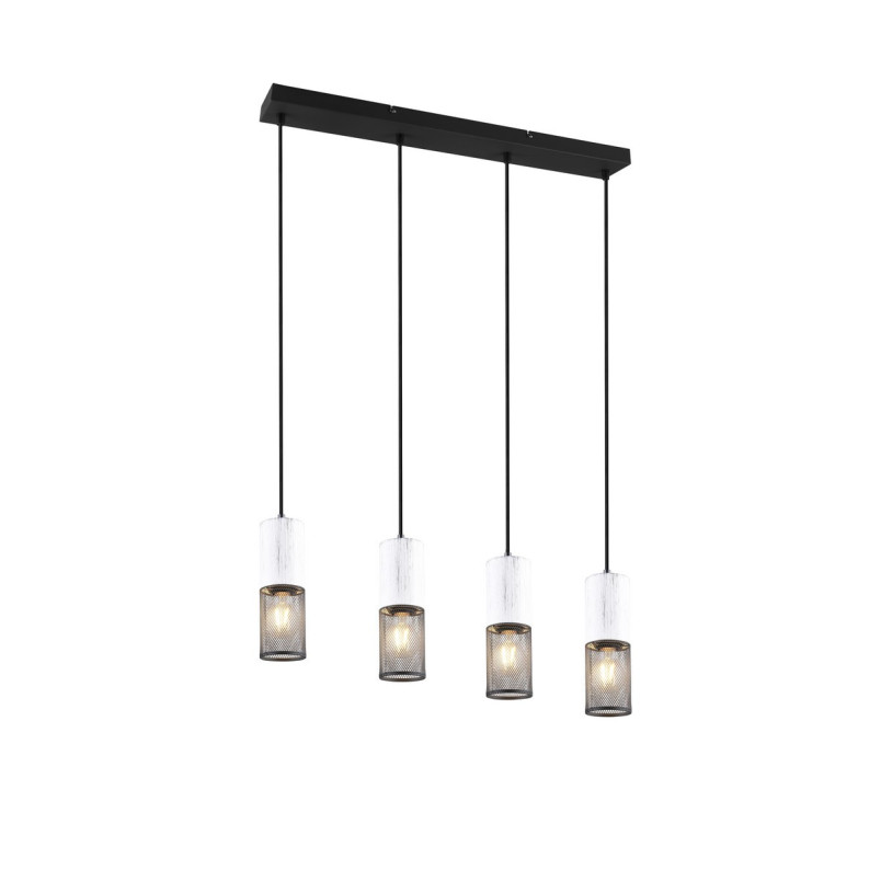 Lampa Wisząca Loft Tosh IV | Trio - Czarno-Biała, 65cm