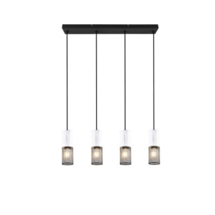 Lampa Wisząca Loft Tosh IV | Trio - Czarno-Biała, 65cm