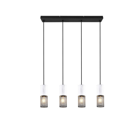 Lampa Wisząca Loft Tosh IV | Trio - Czarno-Biała, 65cm