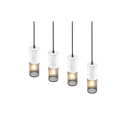 Lampa Wisząca Loft Tosh IV | Trio - Czarno-Biała, 65cm