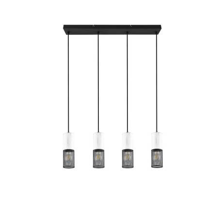 Lampa Wisząca Loft Tosh IV | Trio - Czarno-Biała, 65cm