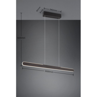 Lampa wisząca Helios LED 100cm czarny Trio - Nowoczesne Oświetlenie