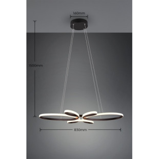 Lampa wisząca Fly LED czarna Trio - Nowoczesny design