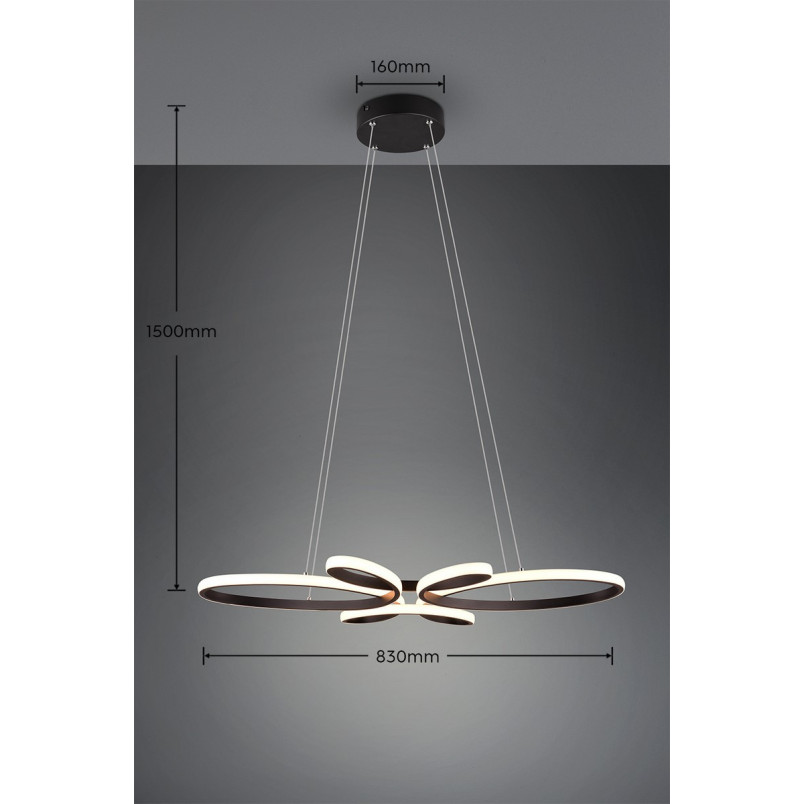 Lampa wisząca Fly LED czarna Trio - Nowoczesny design
