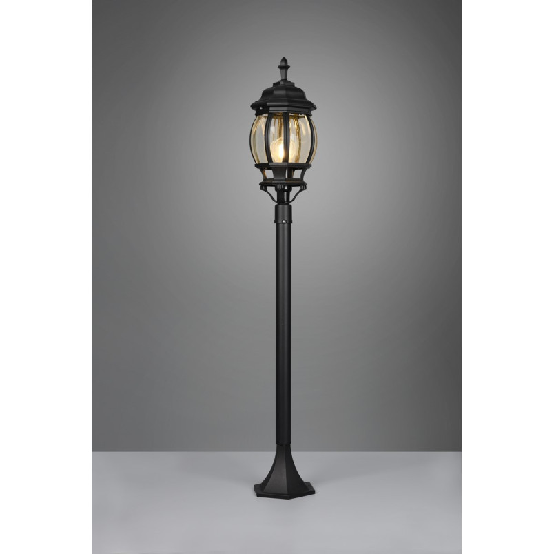 Lampa zewnętrzna Elvo czarna Trio - Elegancki słup ogrodowy
