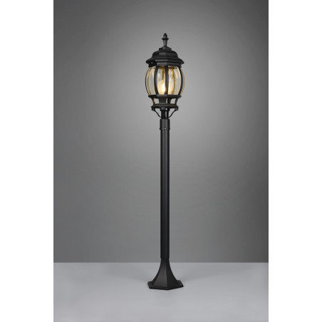 Lampa zewnętrzna Elvo czarna Trio - Elegancki słup ogrodowy