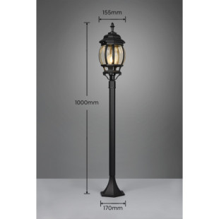Lampa zewnętrzna Elvo czarna Trio - Elegancki słup ogrodowy