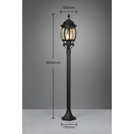 Lampa zewnętrzna Elvo czarna Trio - Elegancki słup ogrodowy