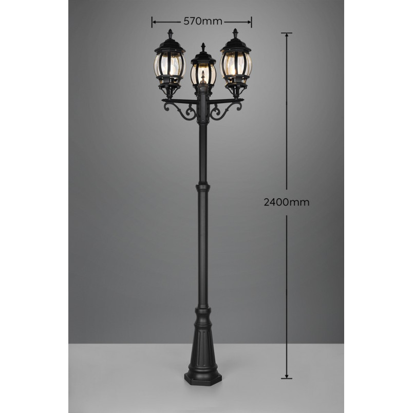 Lampa zewnętrzna Trio Elvo III | 240cm | Czarny mat